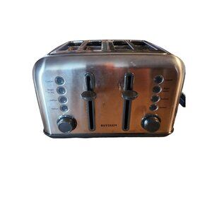 Buydeem 4-Slice Metal Toaster With Bagel & Defrost Settings 1800W Stainless Stee